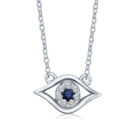 Silver 1/10 Evil Blue Eye Mini Pendant
