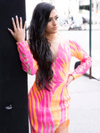 Ydamys Simos Youth Long Sleeves Pink Sequin dress