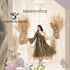 Long Sleeve One Shoulder Pleated Midi Dress