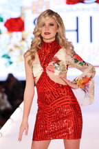 One Shoulder Asymmetrical Sequin Mini Dress