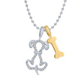 Sterling Silver 1/10 CTW Diamond DOG & BONE Pendant