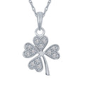 Silver 1/10 CTW Four Leaf Clover Diamond Pendant