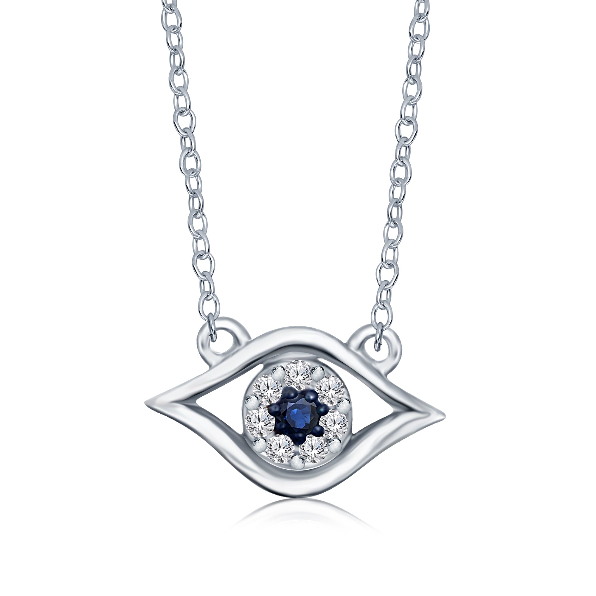 Silver 1/10 Evil Blue Eye Mini Pendant