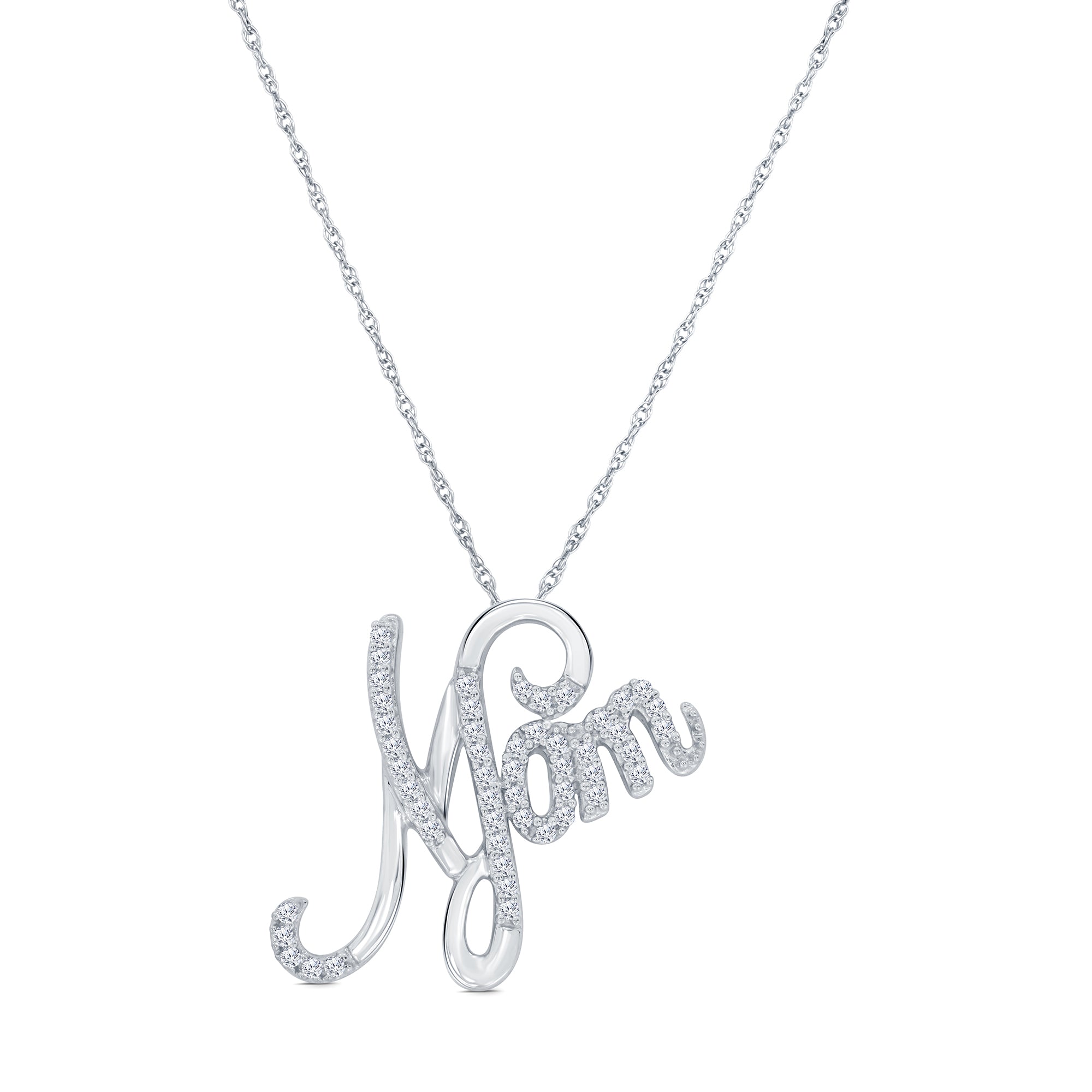 Silver 1/5 CTW Diamond Mom Pendant